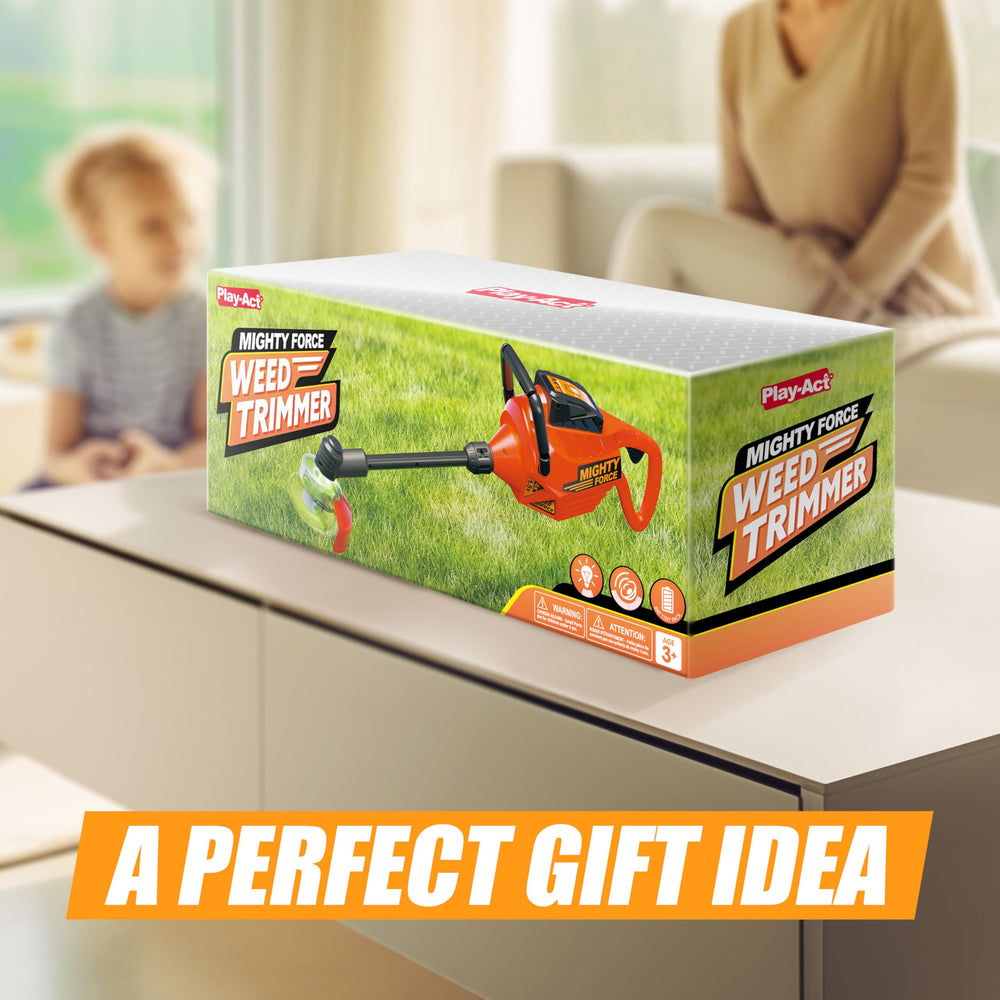 Play-Act toddler weed trimmer enables outdoor family play and exploration