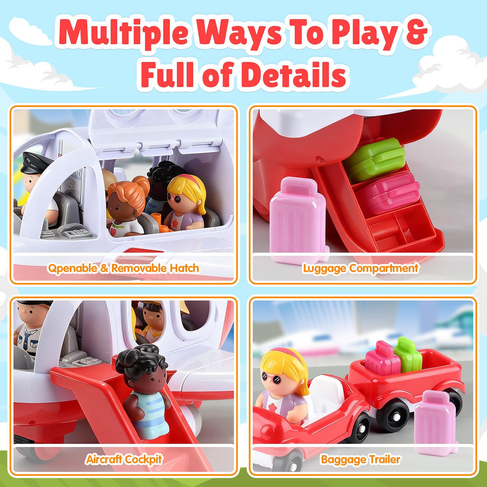 PLAY Airplane Toy red open doors feature for imaginative play