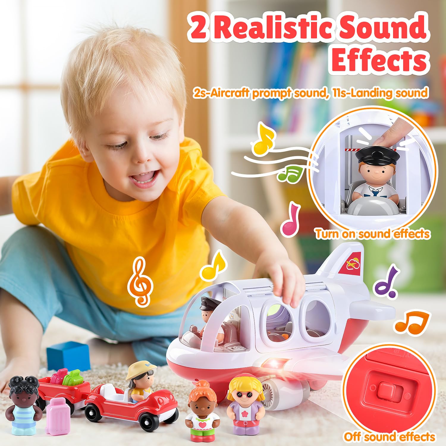 PLAY Airplane Toy red lights and sound for engaging flights