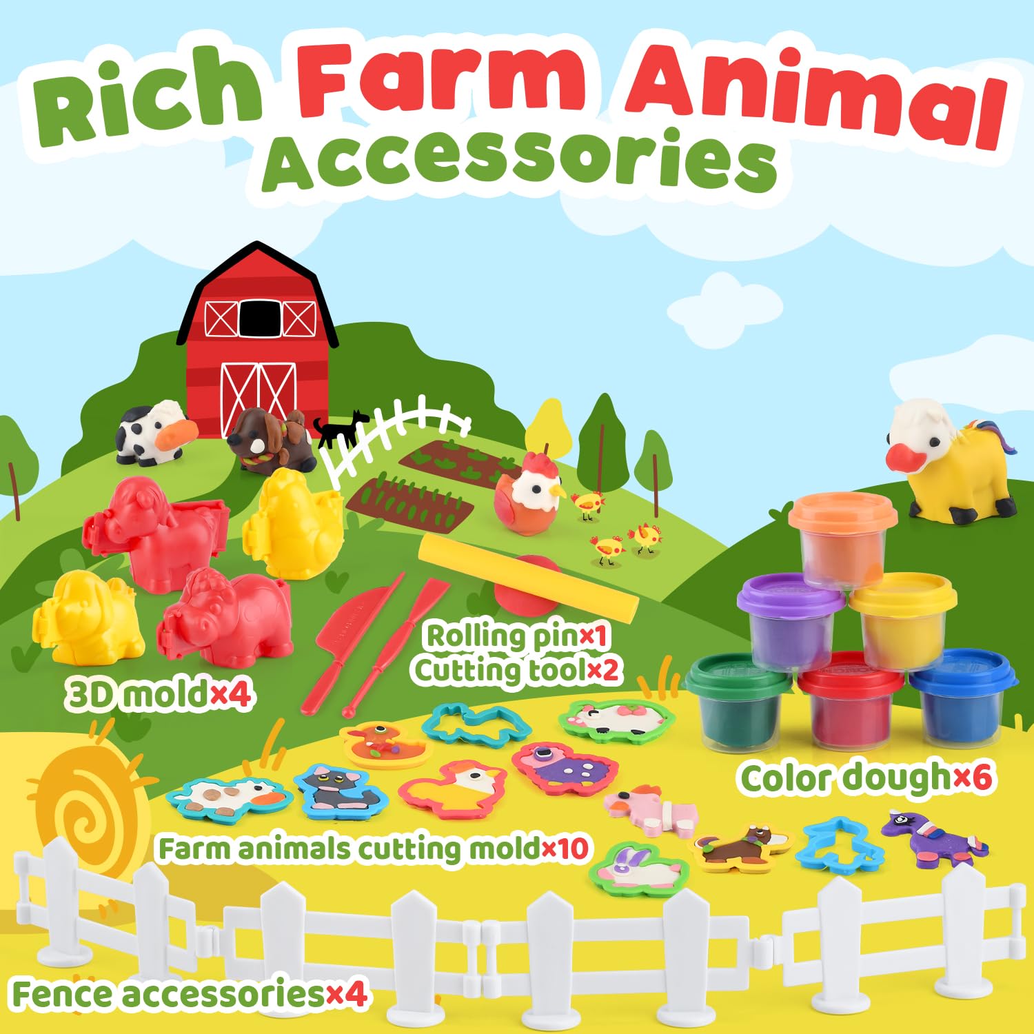 PLAY Animal molds 3D figures highlight easy shaping for beginners with durable, reusable clay