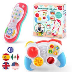 Play Baby Controller Toy front view highlighting bilingual learning features for infants.