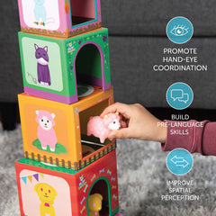 Play Brainy color-coded animal blocks encourage sensory exploration and recognition