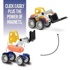 Play Brainy magnetic toy cars set storage container keeps pieces organized after play