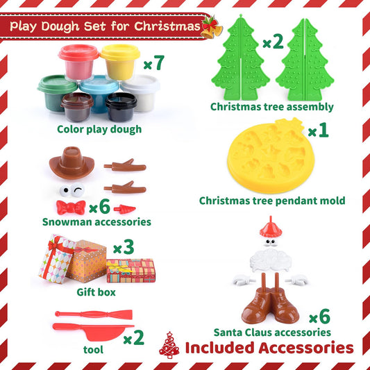 PLAY Christmas color dough set Santa figure: child shapes a jolly Santa encouraging imagination.