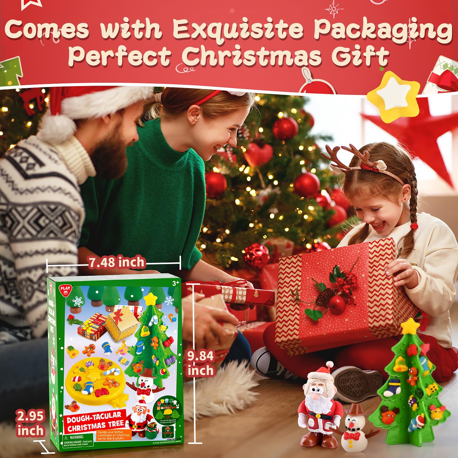 PLAY Christmas color dough set tools: tools to cut, trim, and remove scraps easily.
