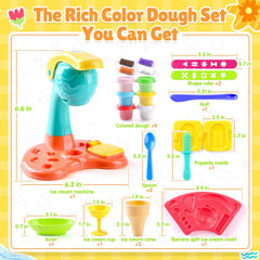 PLAY Clay Dough Set banana split mold adds colorful pretend ice cream scenes