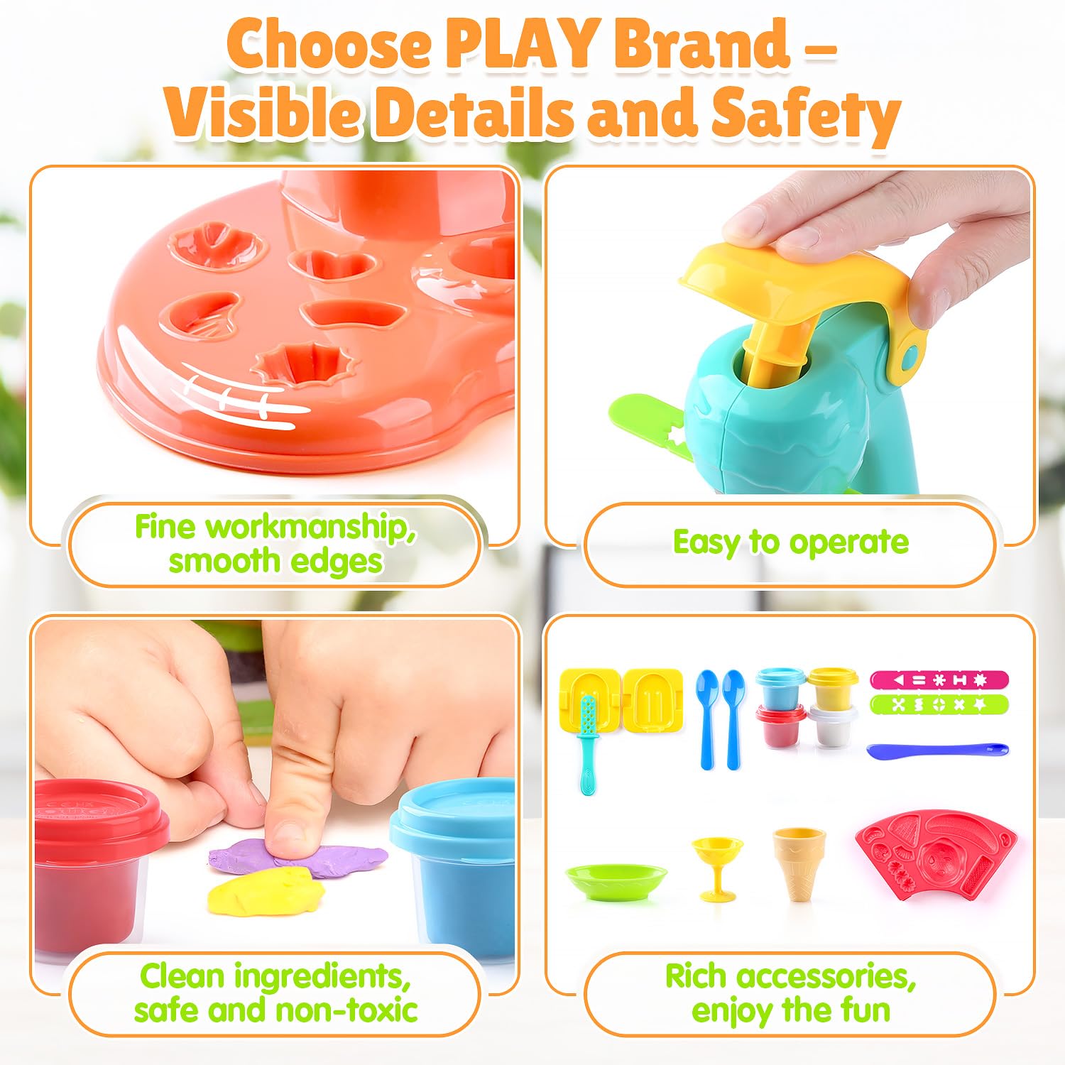 PLAY Clay Dough Set color dough jars keep colors fresh for play