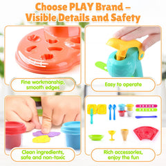 PLAY Clay Dough Set color dough jars keep colors fresh for play