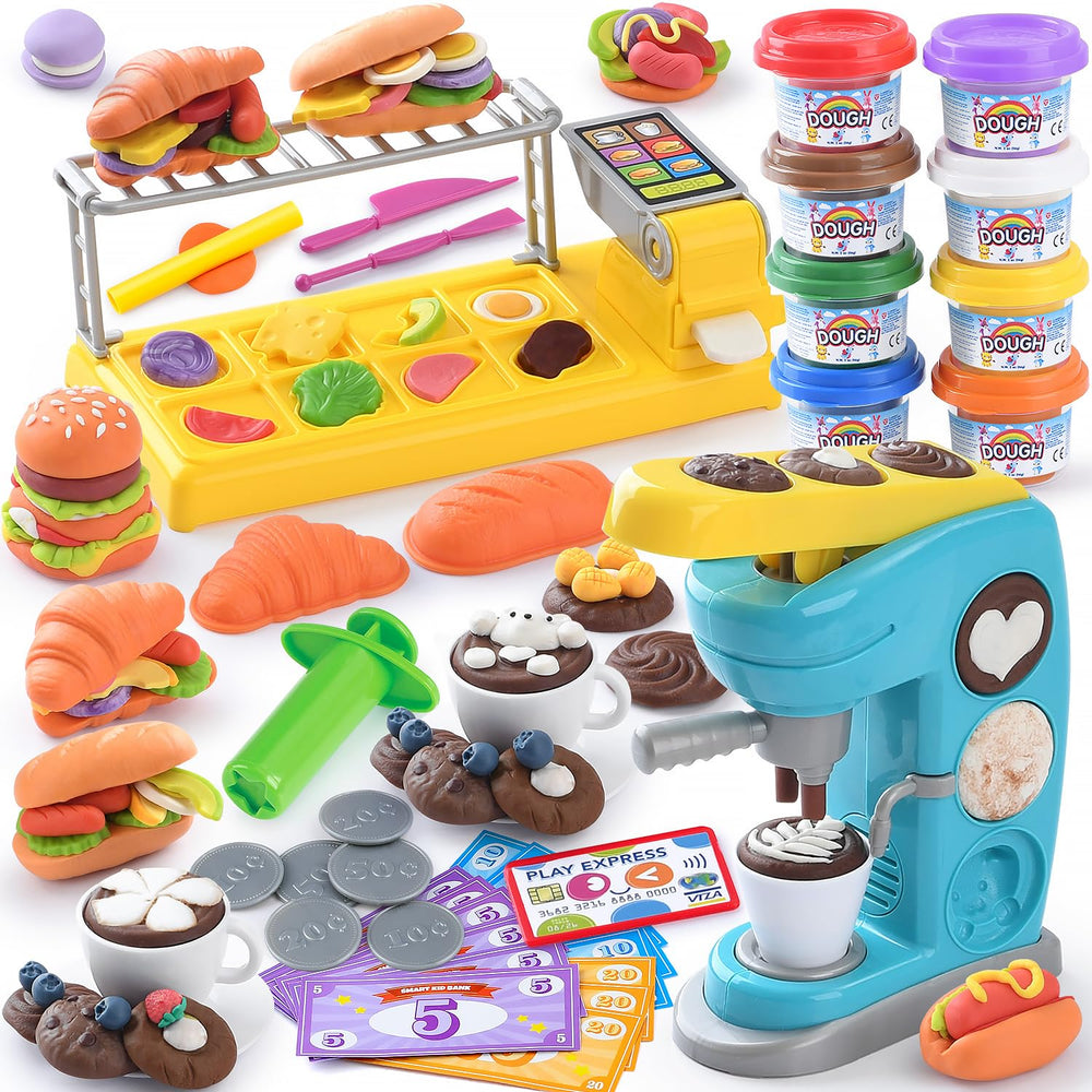 PLAY Color Dough Sets coffee maker to spark imaginative pretend play and kitchen storytelling