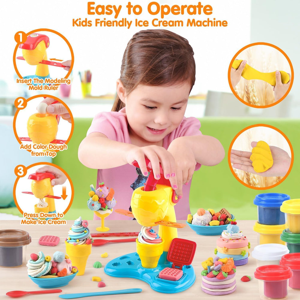 PLAY Ice Cream Maker close-up shows soft dough texture for little hands