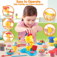 PLAY Ice Cream Maker close-up shows soft dough texture for little hands