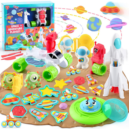 PLAY Color Dough space rocket for imaginative play and fine motor skill practice