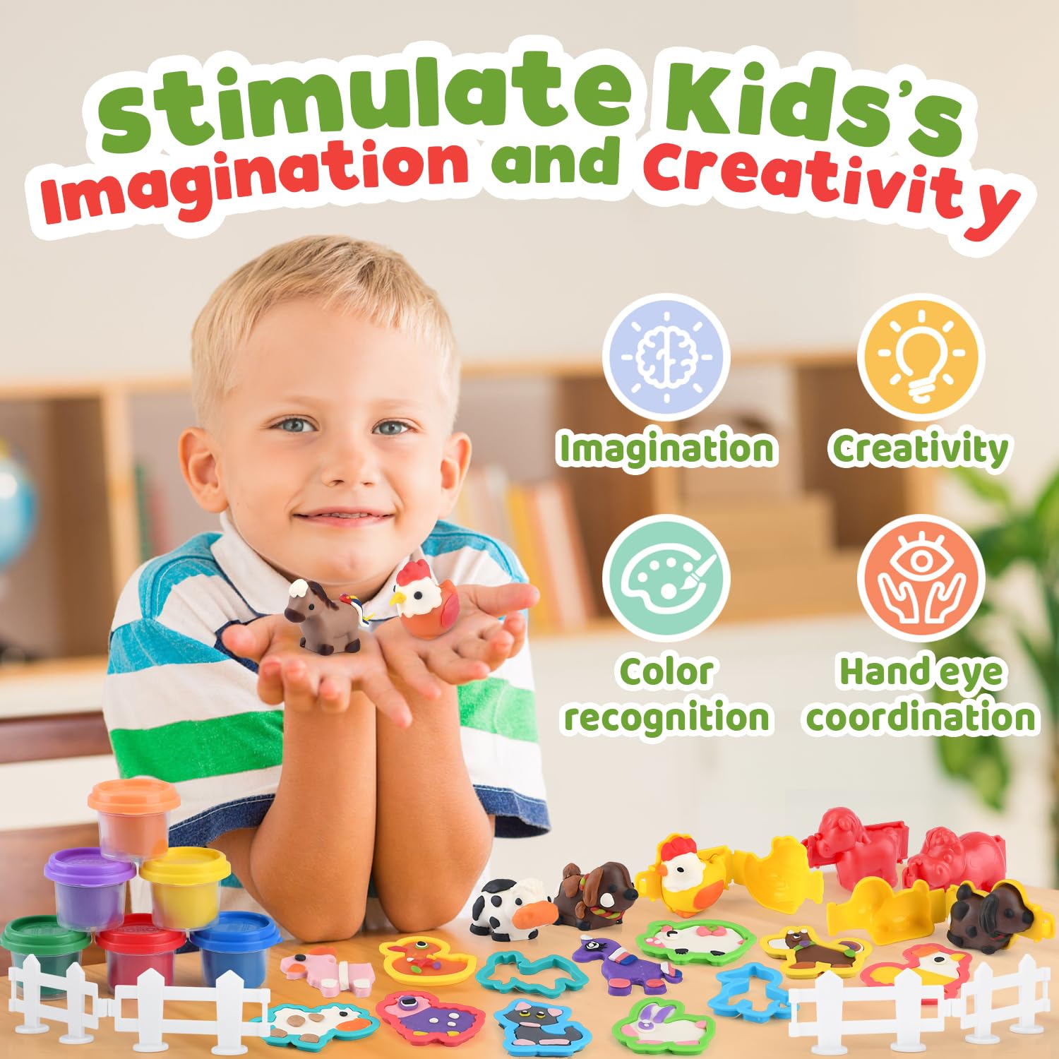 PLAY Color dough variety cans showing rich hues for creative projects and color recognition