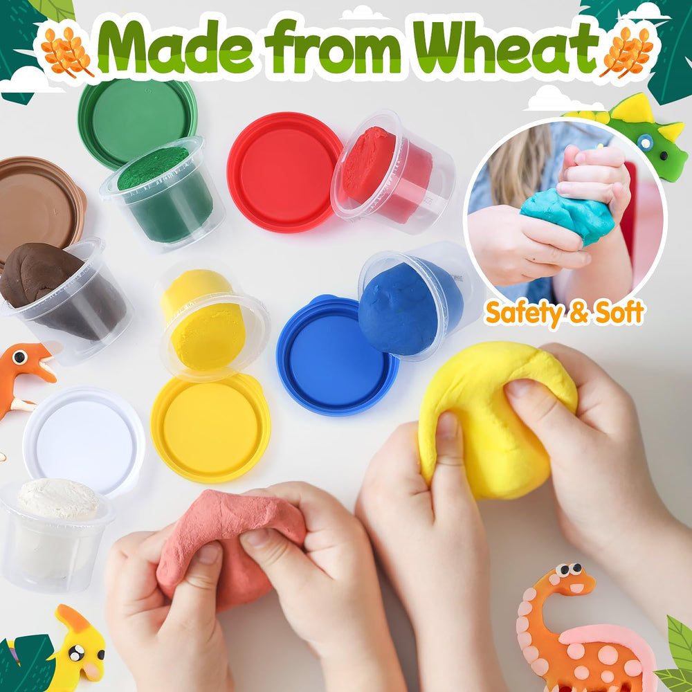 PLAY Dinosaur Clay Set roller for creating dinosaur footprints during creative play