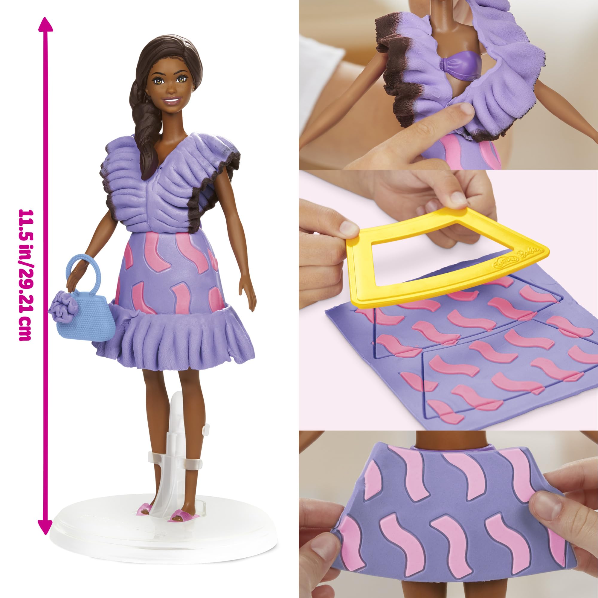 Play-Doh Barbie doll included for immediate fashion play and dress up.