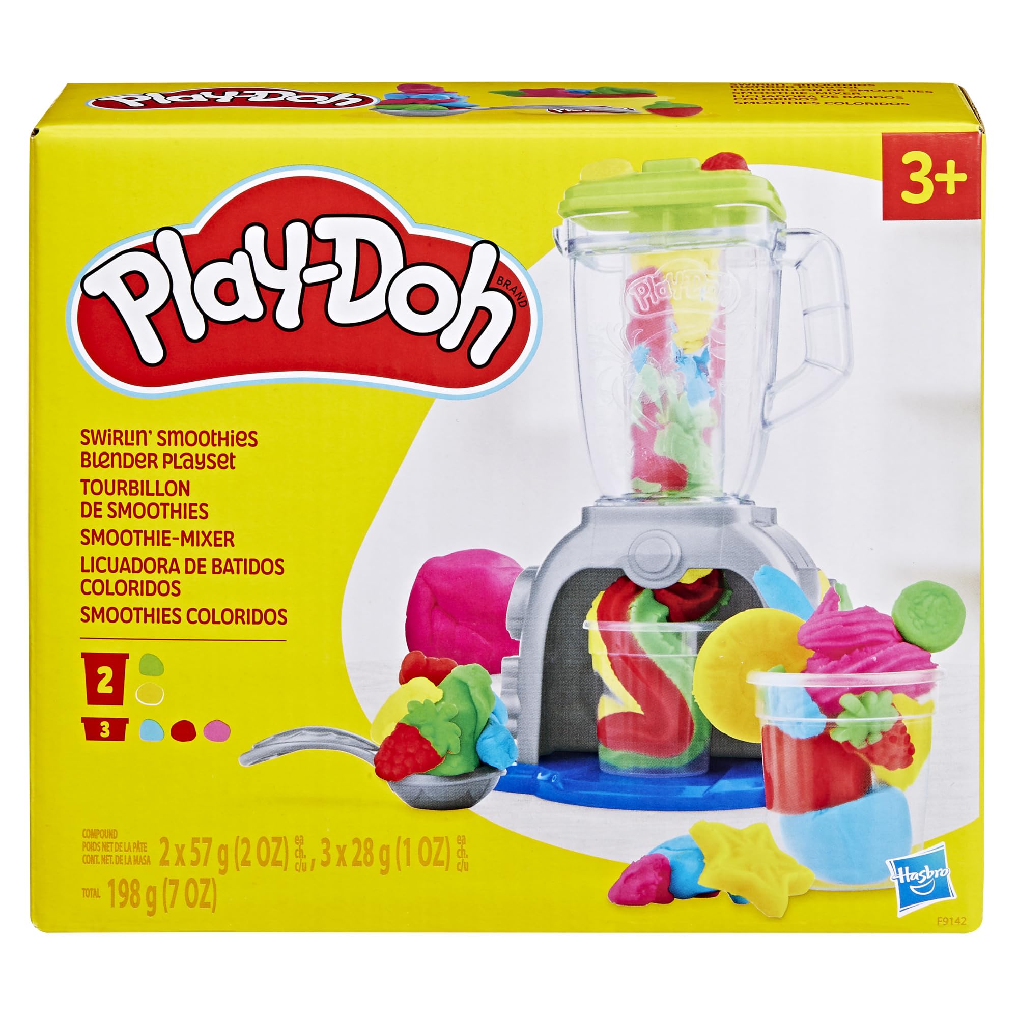 Close up of Play‑Doh blender mechanism showing colorful parts for easy assembly