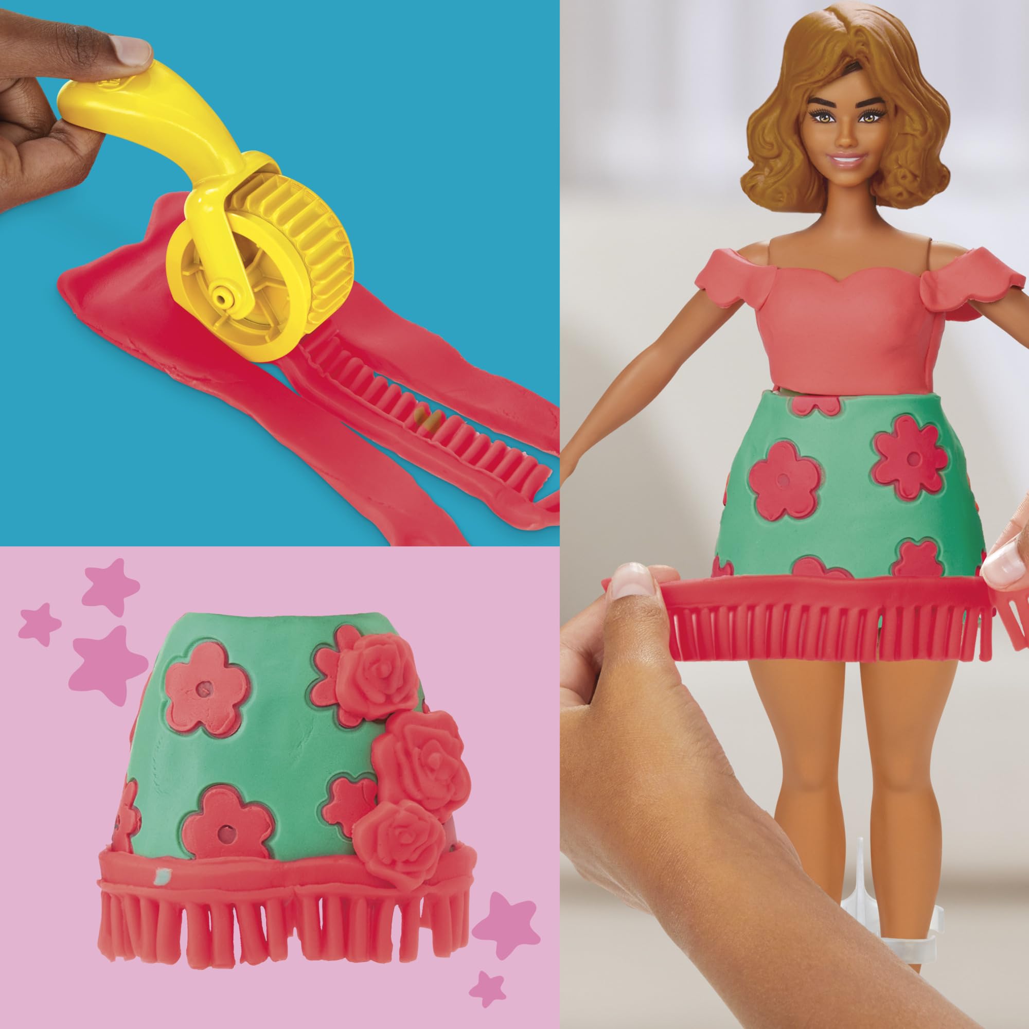 Play-Doh color cans in brown pink red for detailing