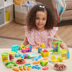 Play-Doh color cans with lids offer quick color choices and easy storage.