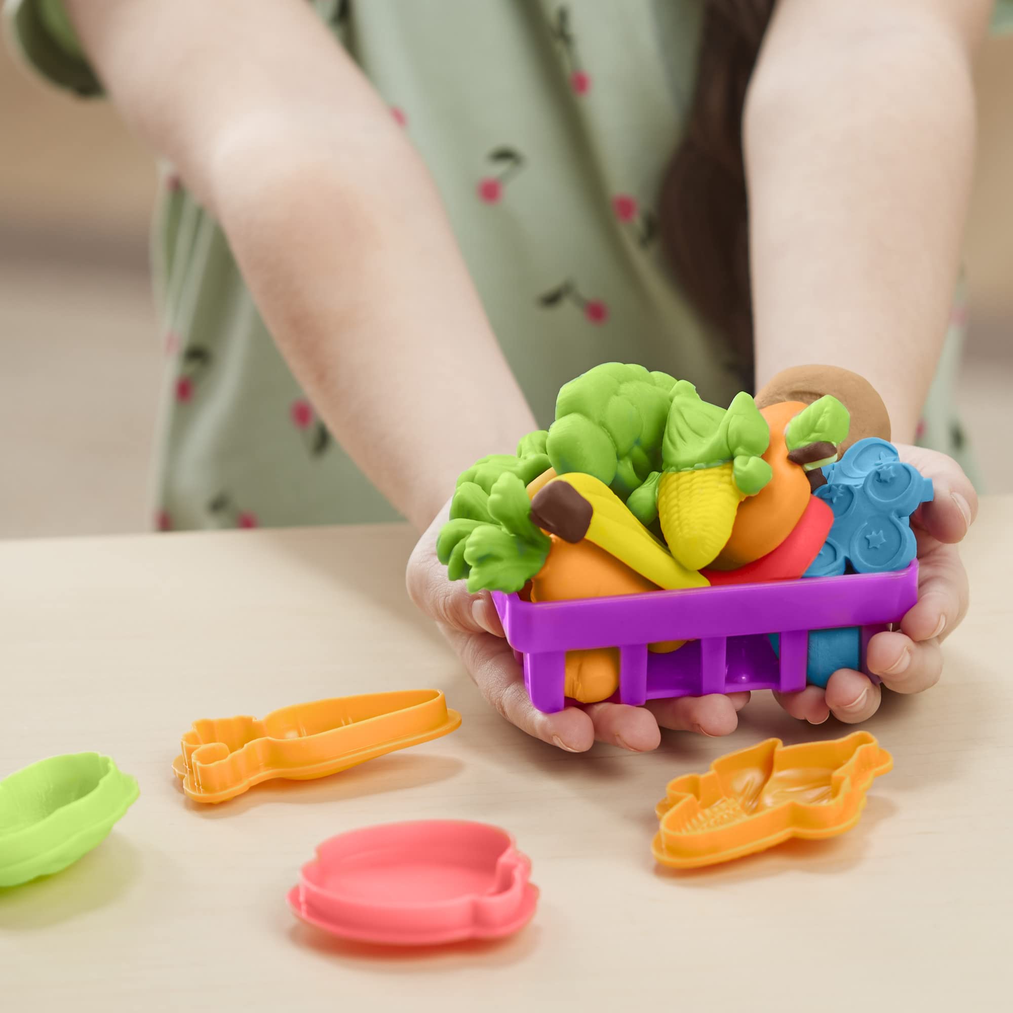 Play-Doh egg carton mold helps create colorful pretend breakfast displays.