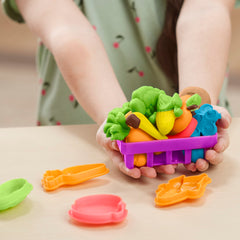 Play-Doh egg carton mold helps create colorful pretend breakfast displays.