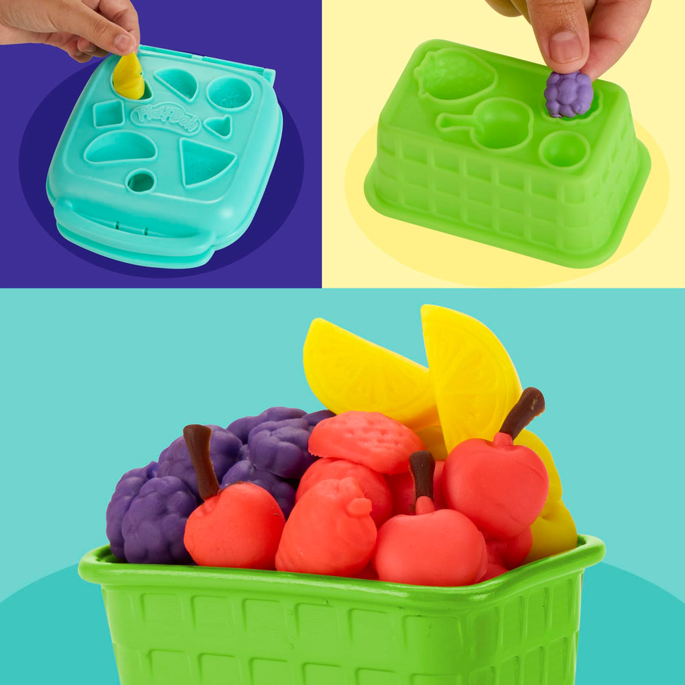 Play‑Doh egg storage container open with white compound for tidy sensory play