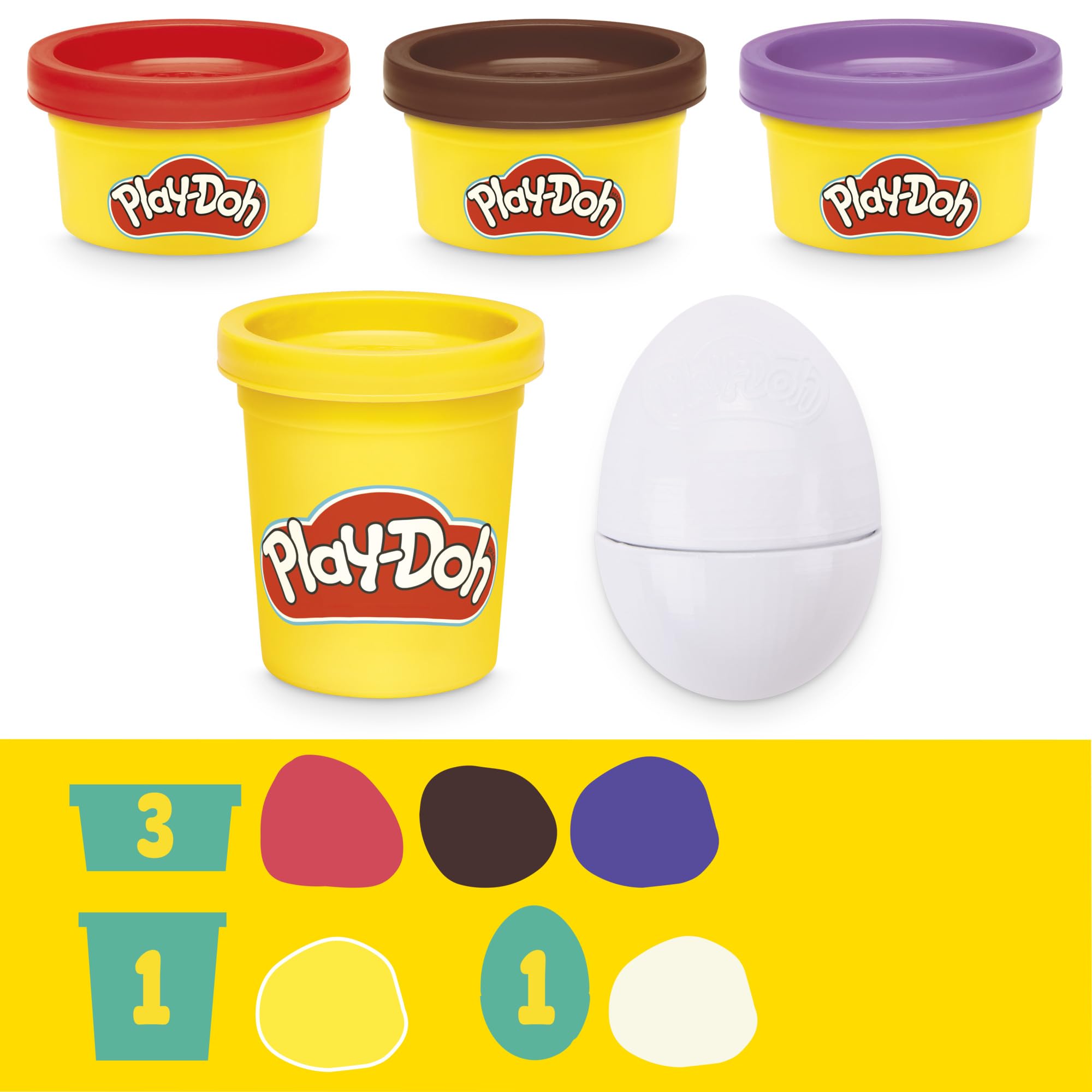 Finished Play‑Doh waffles plated to display mixing colors and topping decoration fun