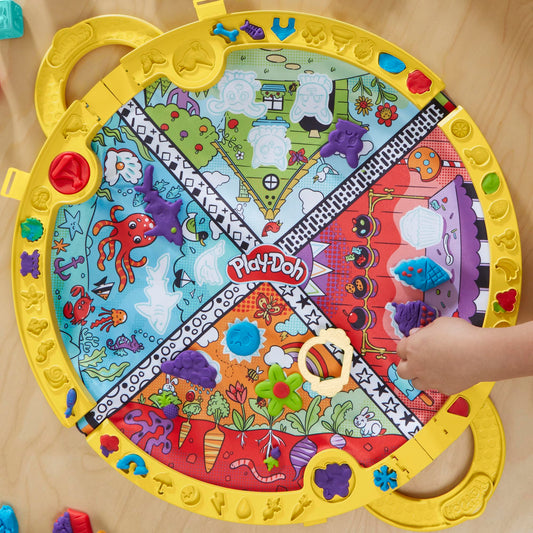 Play-Doh Fold & Go Playmat opened to reveal portable play area