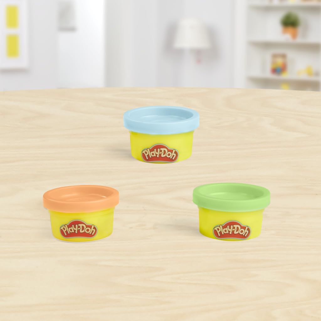 Play-Doh Fundamentals six colors close-up highlights dough texture and color variety.