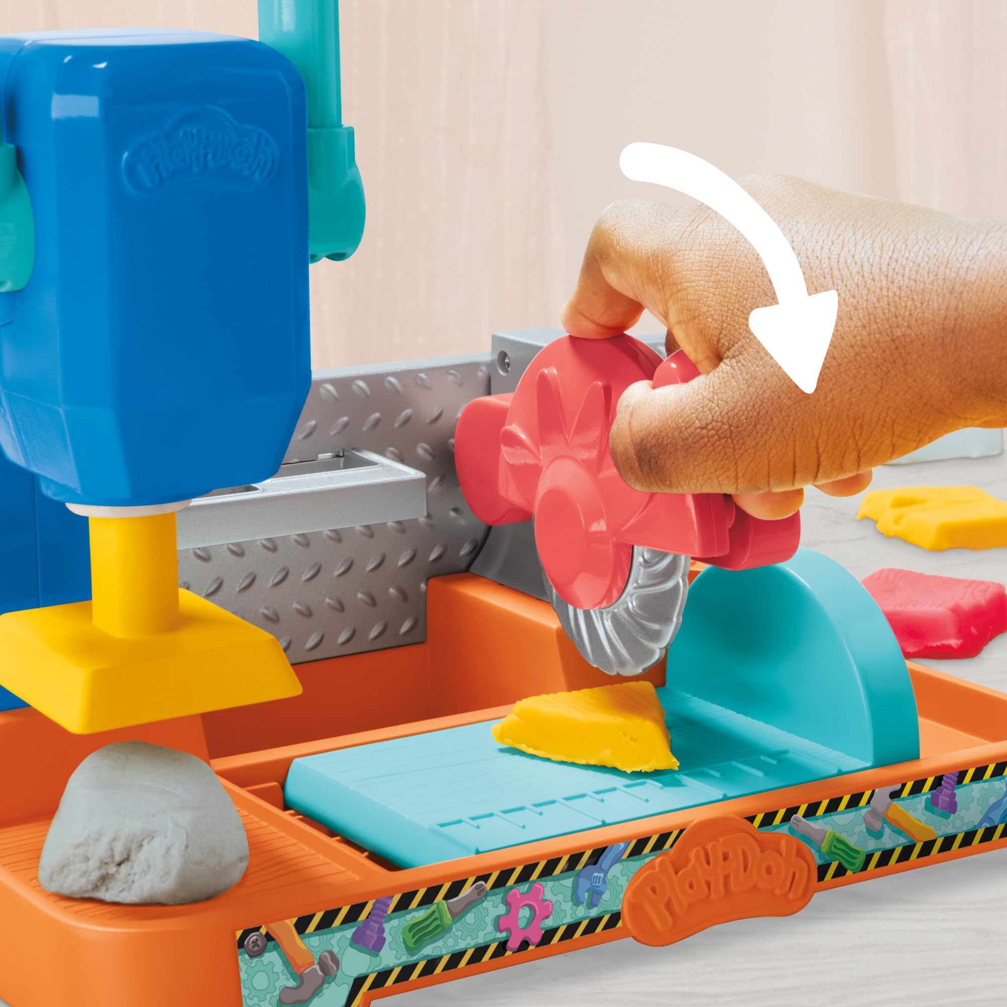 Play-Doh Stamp & Saw Tool Bench imagination workshop box for open-ended play