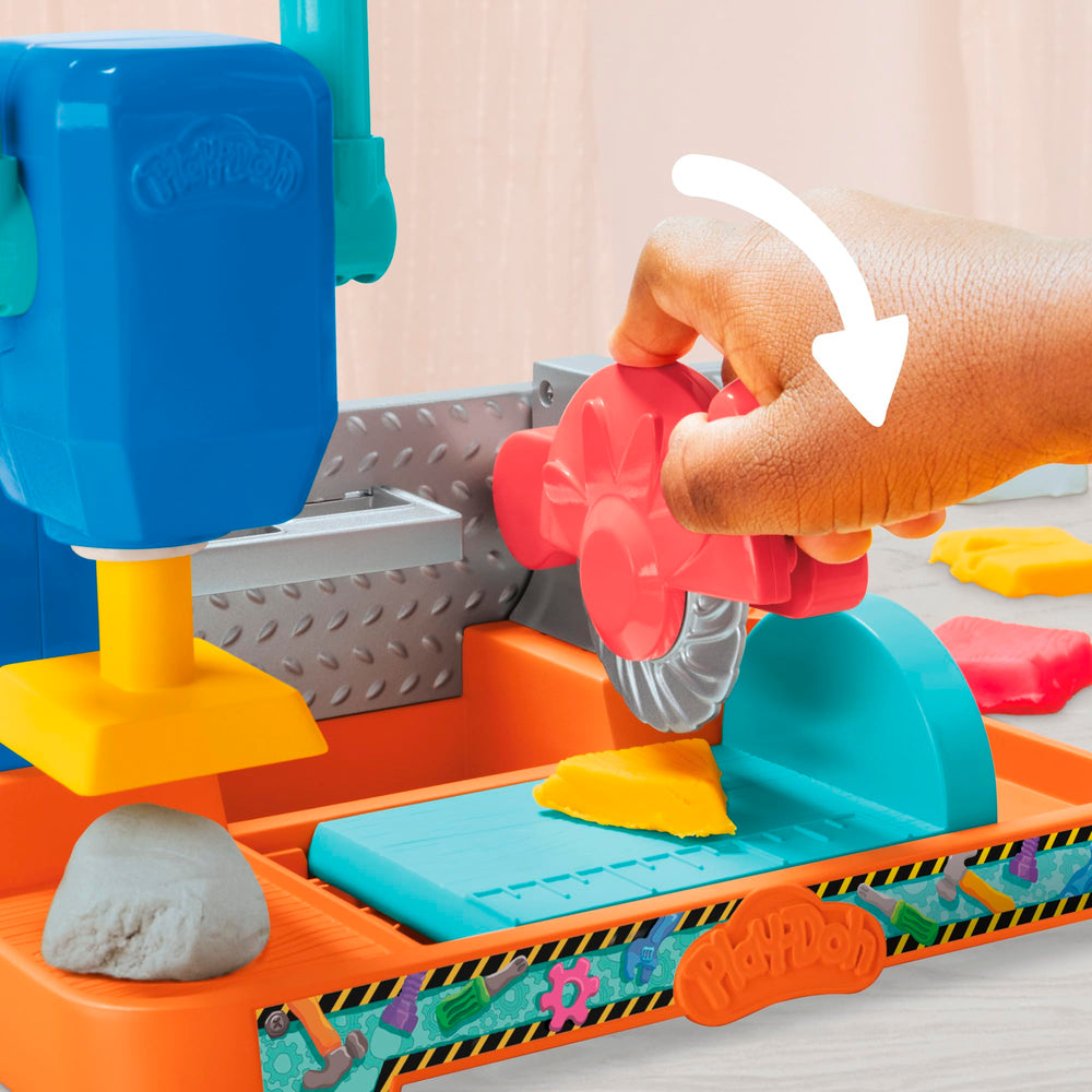 Play-Doh Stamp & Saw Tool Bench imagination workshop box for open-ended play