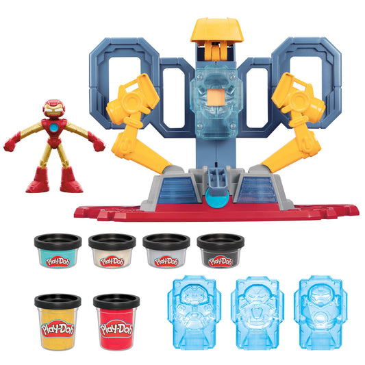 Play-Doh Iron Man Armor Maker Lab front view for imaginative armor crafting