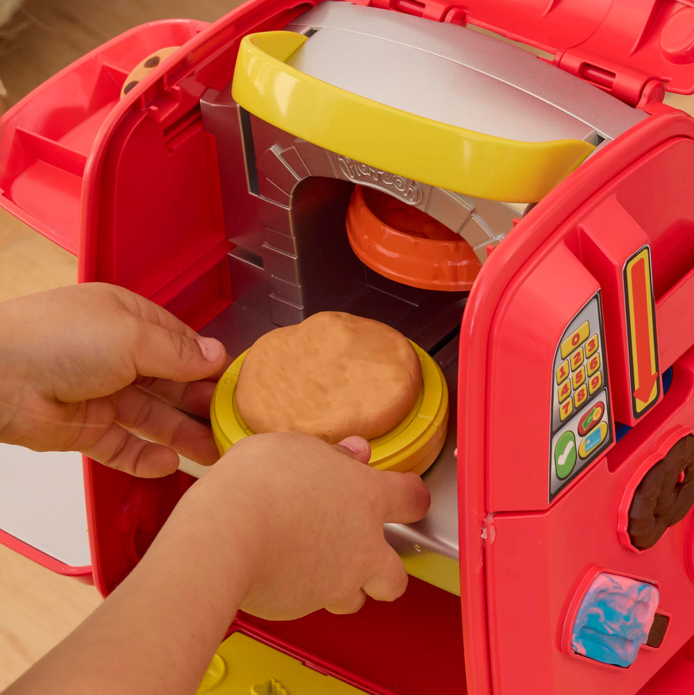 Kids age 3 to 5 enjoying Play-Doh Pizza Delivery Scooter