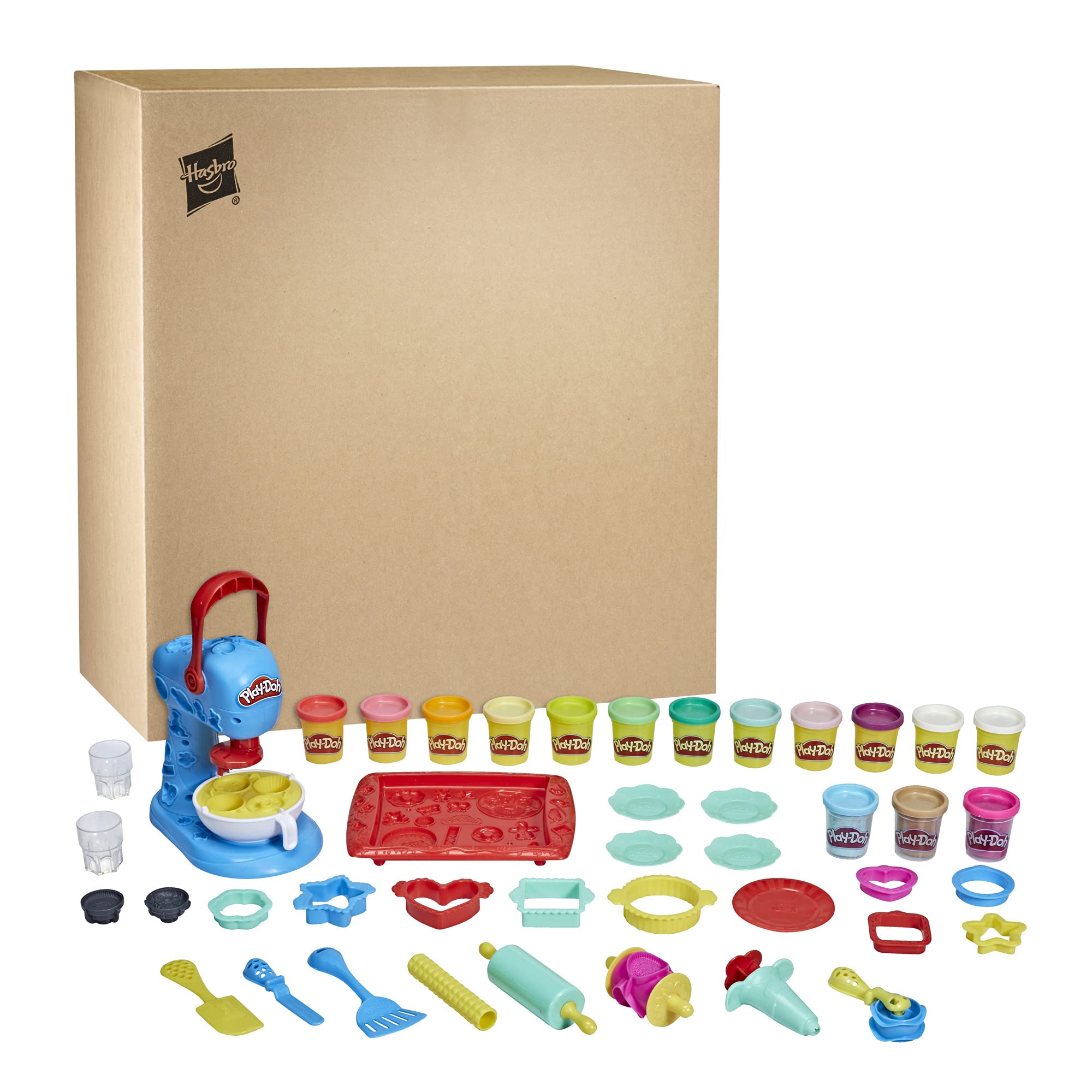 Play-Doh Kitchen Creations rolling pin enables smooth dough shaping for young chefs.