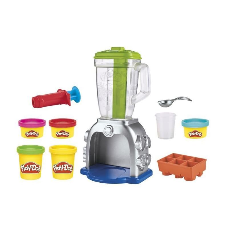 Assorted molded Play‑Doh fruits and ice cubes showcasing creative pretend ingredients