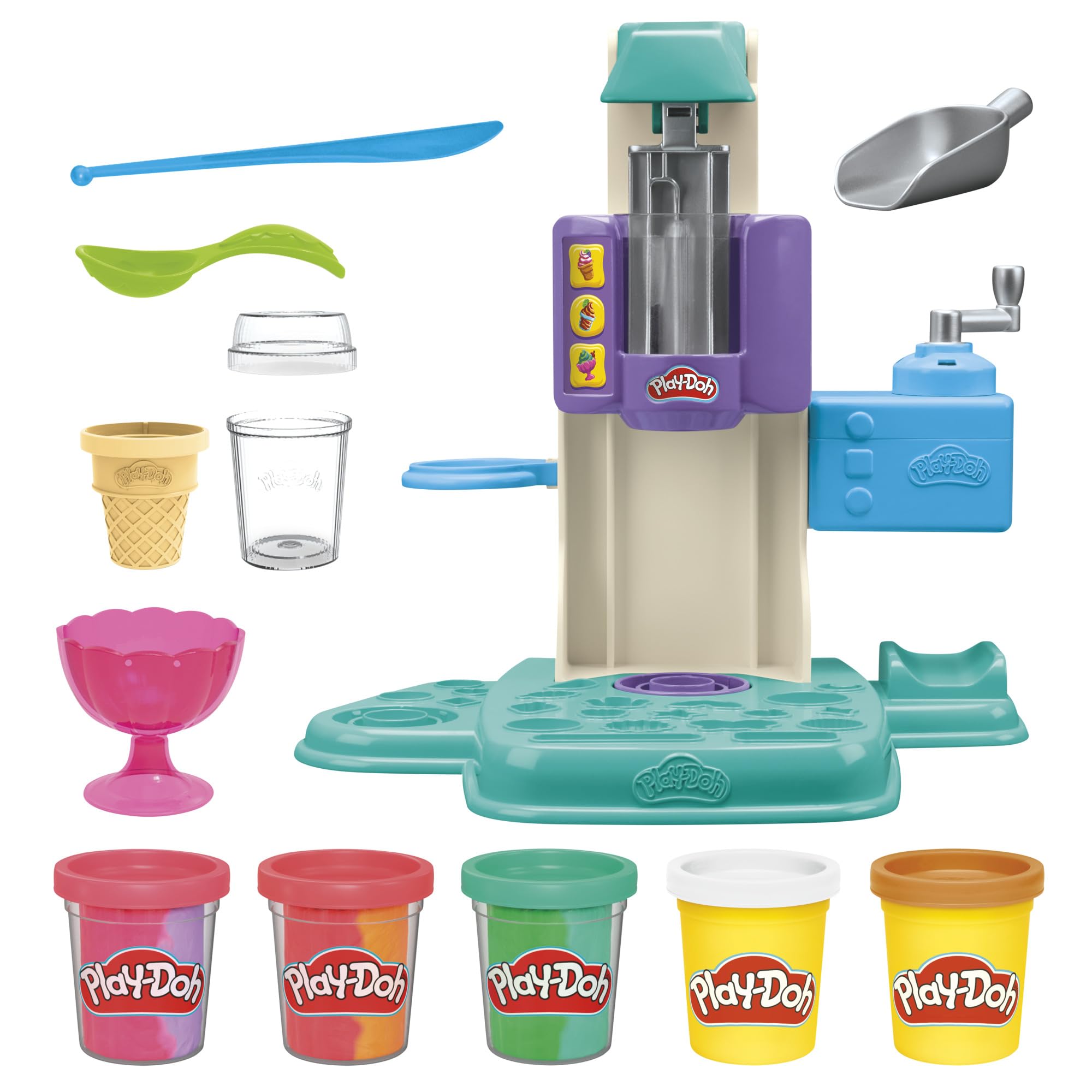 Play-Doh Rainbow Swirl base molds decorate pretend foods