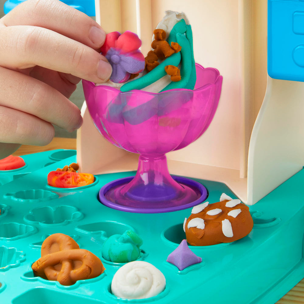 Play-Doh Rainbow Swirl ice cream cone and dish included for serving