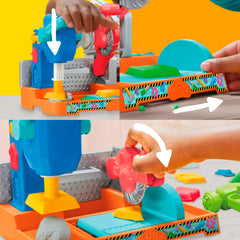 Play-Doh Stamp & Saw Tool Bench slide and saw action for pretend construction