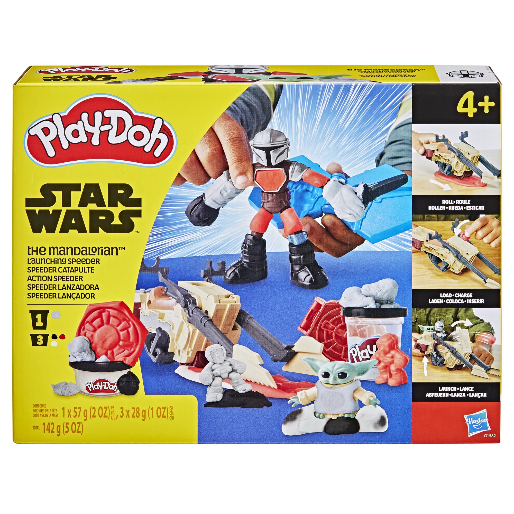Play-Doh Star Wars bendy Grogu figure shows squishy, kid-friendly texture.