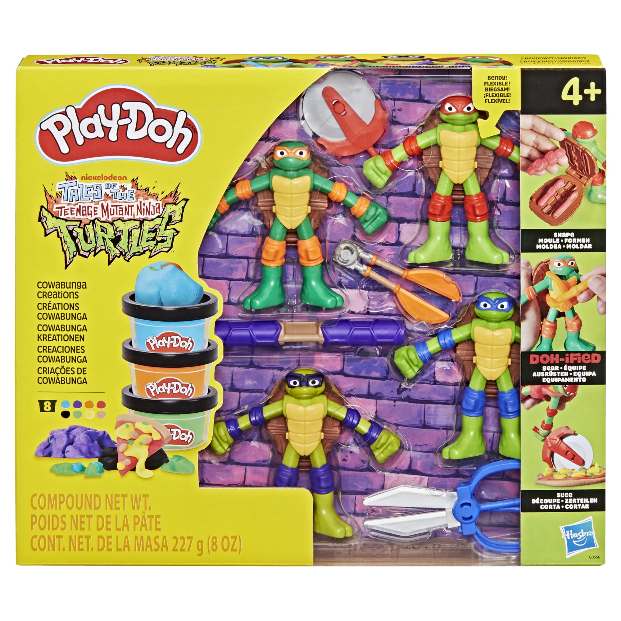 Play-Doh TMNT tools for cutting and slicing inspire creative sculpting and pretend battles.