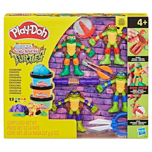 Play-Doh TMNT tools for cutting and slicing inspire creative sculpting and pretend battles.