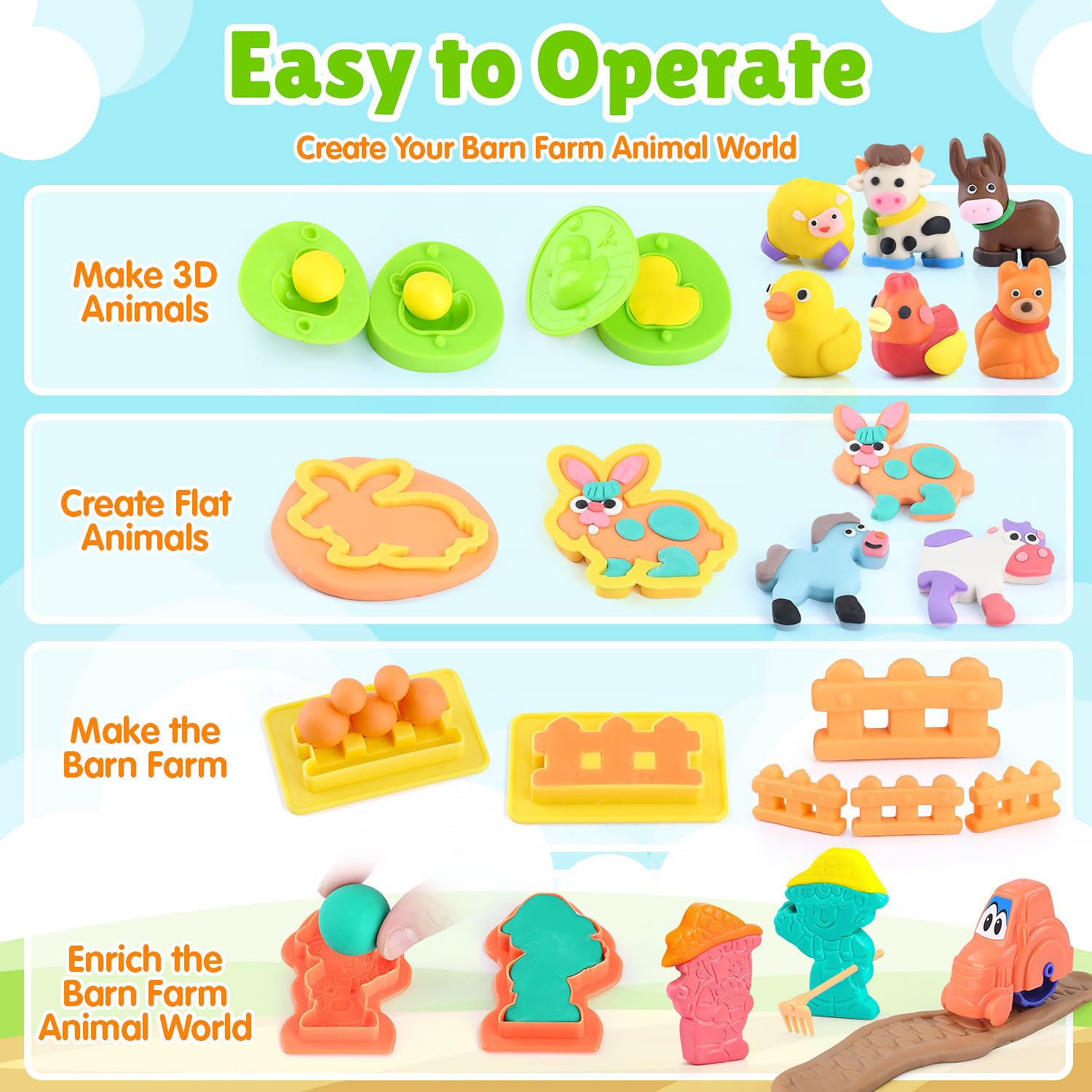 PLAY Farm animal cutting tools image demonstrates beginner-friendly shapes for tiny hands