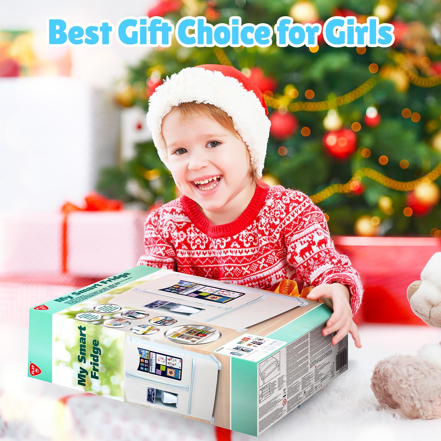 PLAY refrigerator toy’s bright white finish stands up to frequent pretend play sessions.