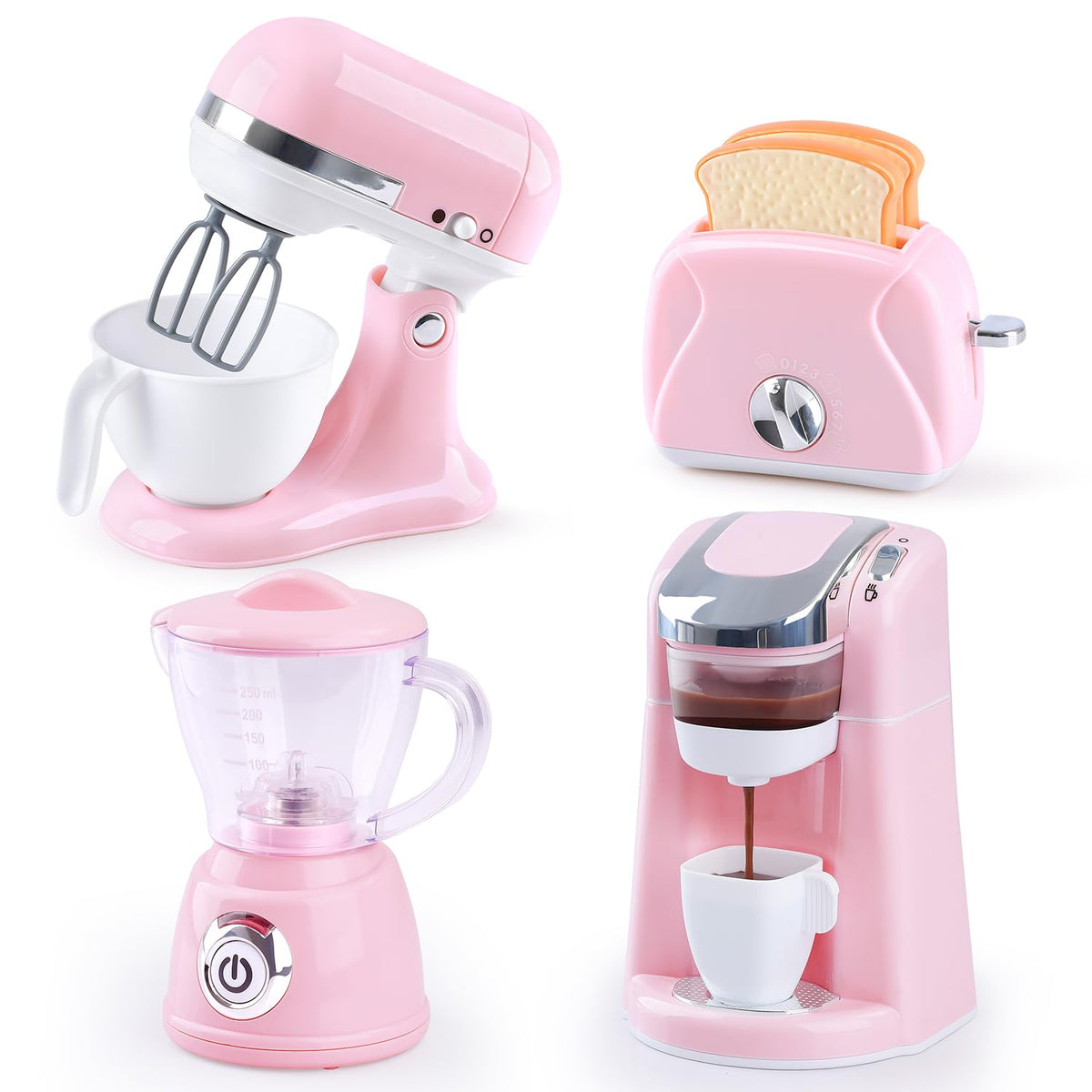 PLAY kids kitchen coffee maker in action boosts imaginative pretend play at teatime.