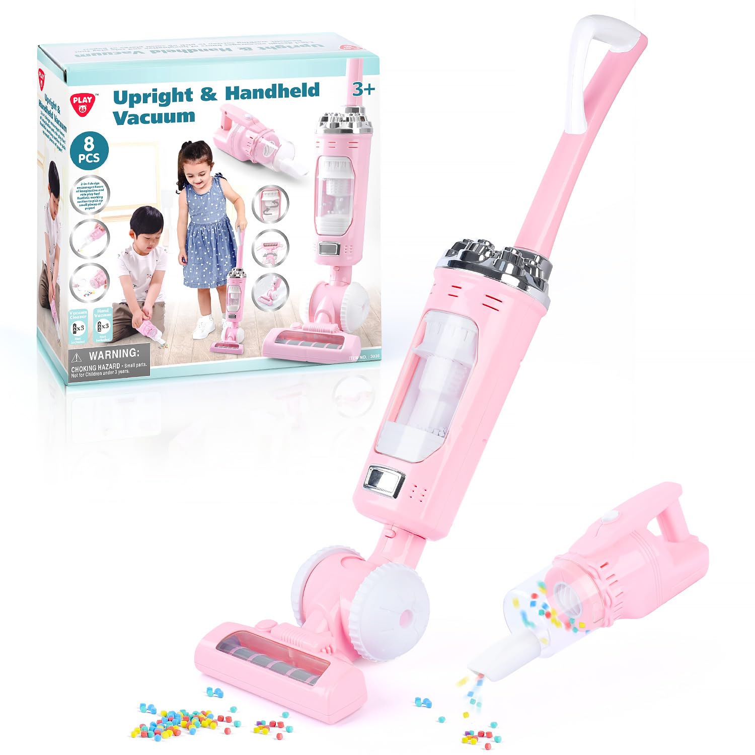 PLAY kids vacuum toy set for toddlers, two-pack, engaging pretend play