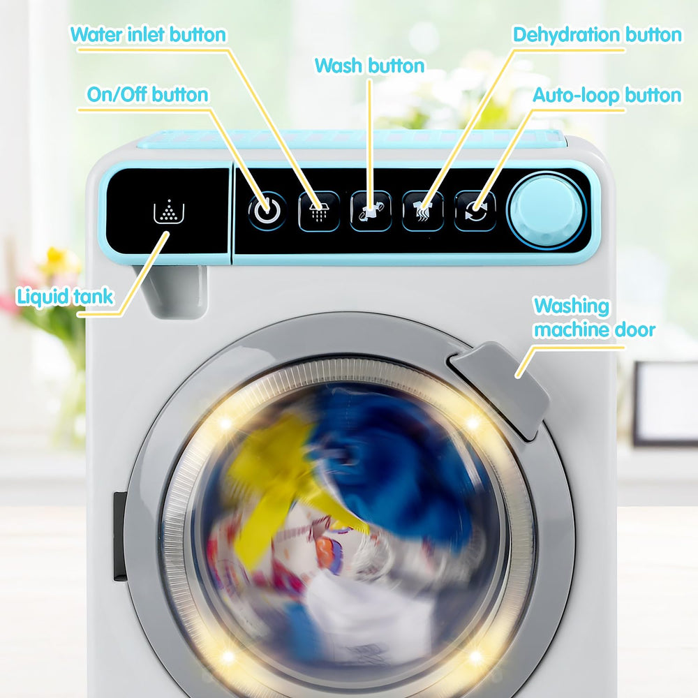 Play Detergent Pack included to complete pretend laundry routine.
