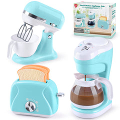 PLAY kitchen coffee maker toy with illuminated buttons for engaging pretend coffee sessions