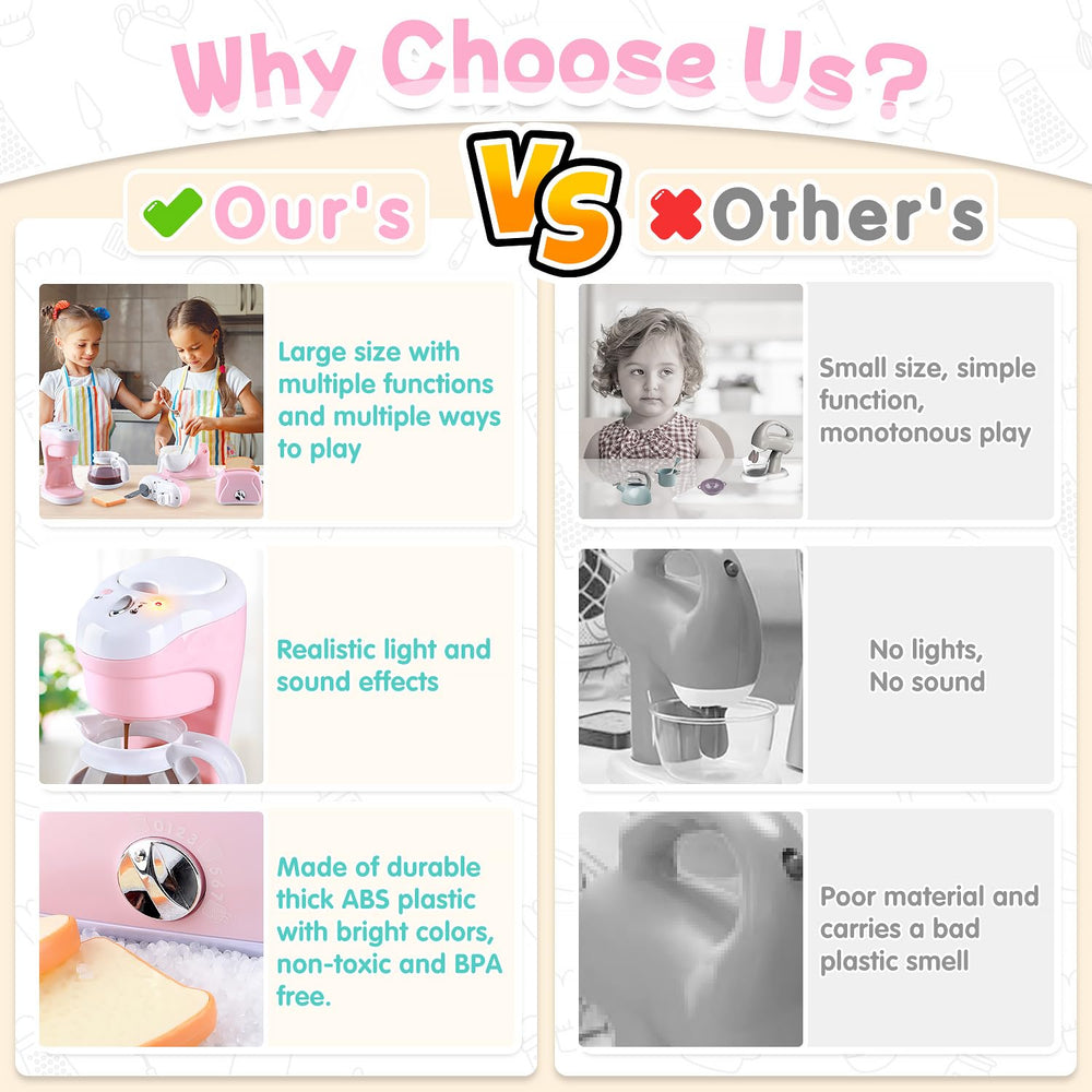 PLAY kitchen durable ABS plastic construction ensures sturdy pretend play.