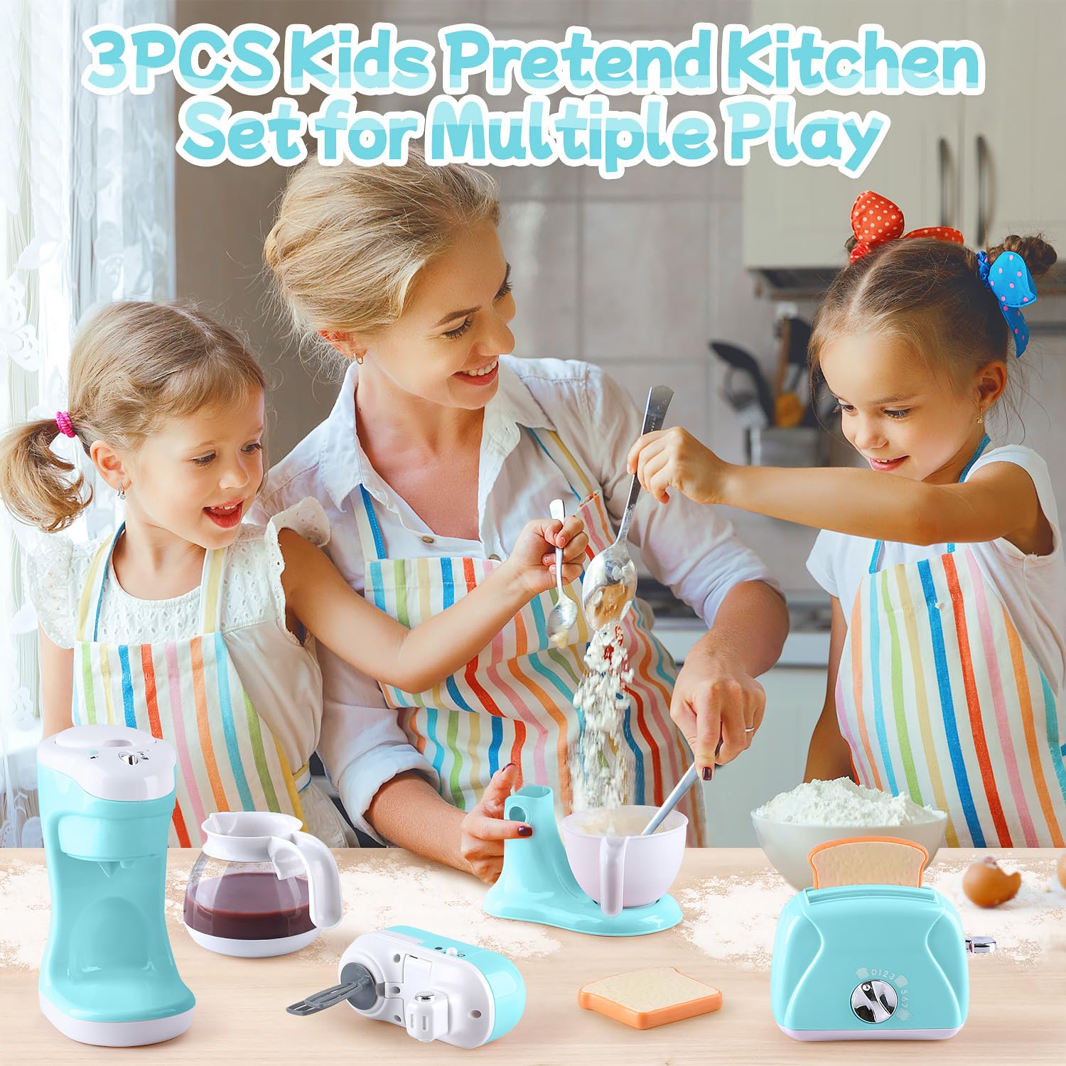 PLAY toy mixer with rotating dial simulates real mixing action for cookies