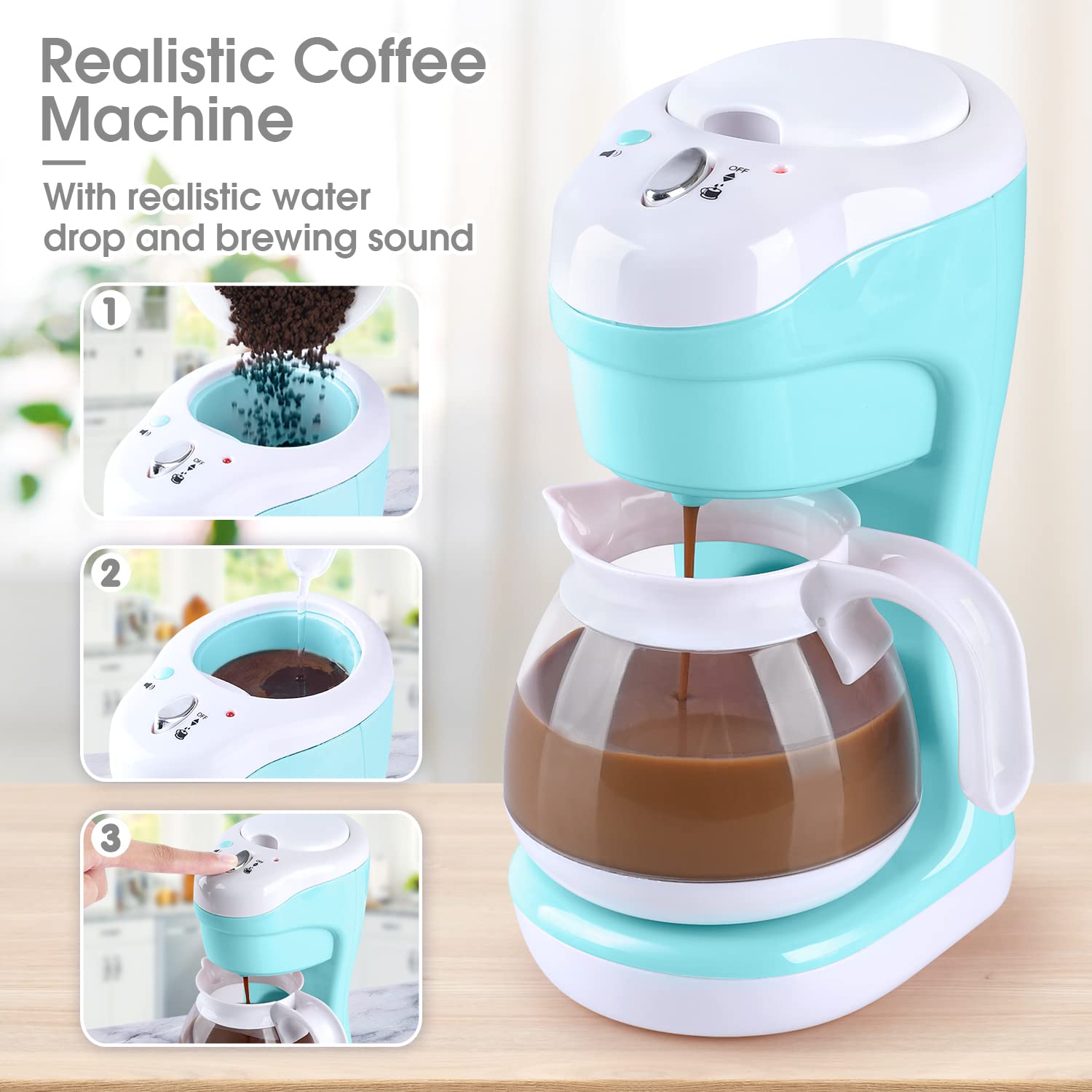PLAY toaster toy with timer and automatic pop for lifelike breakfast play