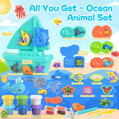 PLAY Ocean Color Dough Kit whale mold invites storytelling and sensory exploration of ocean life.